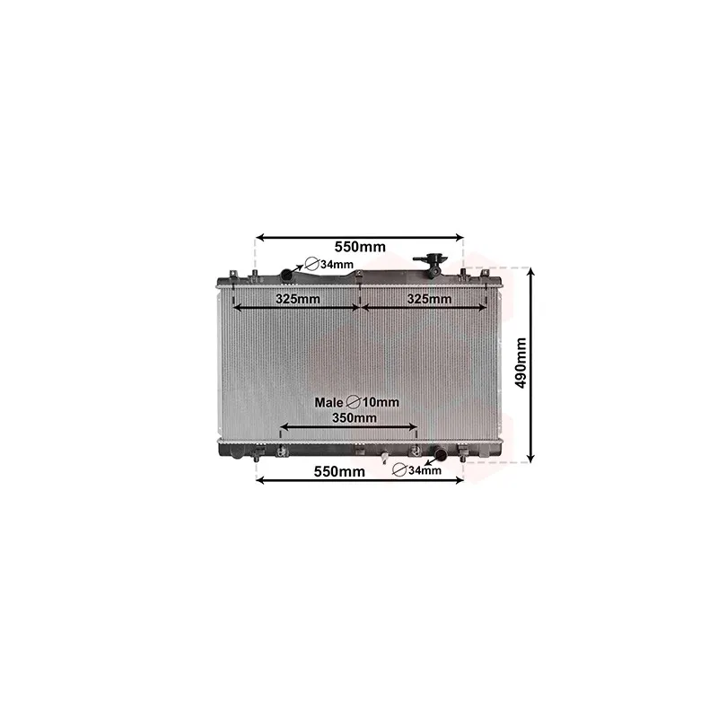 Radiateur, refroidissement du moteur VAN WEZEL 52002126