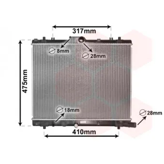 Radiateur, refroidissement du moteur VAN WEZEL 52002136