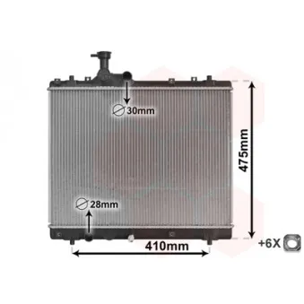Radiateur, refroidissement du moteur VAN WEZEL 52002137