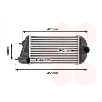 Intercooler, échangeur VAN WEZEL 52004123