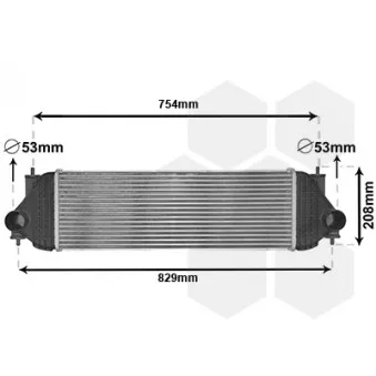 Intercooler, échangeur VAN WEZEL 52004134