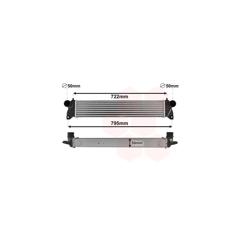 Intercooler, échangeur VAN WEZEL 52004701
