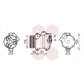 Compresseur, climatisation VAN WEZEL 5200K121