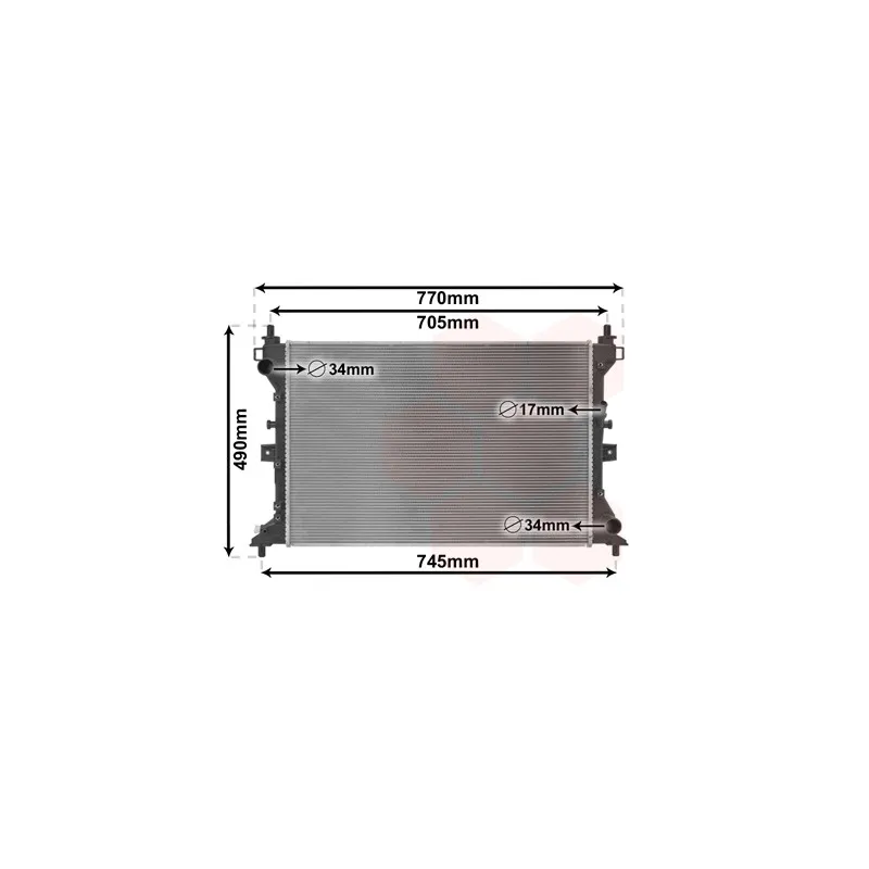 Radiateur, refroidissement du moteur VAN WEZEL 52012703