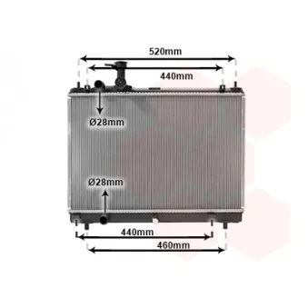 Radiateur, refroidissement du moteur VAN WEZEL 52012704