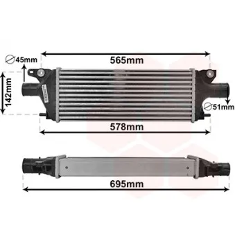 Intercooler, échangeur VAN WEZEL 52014701