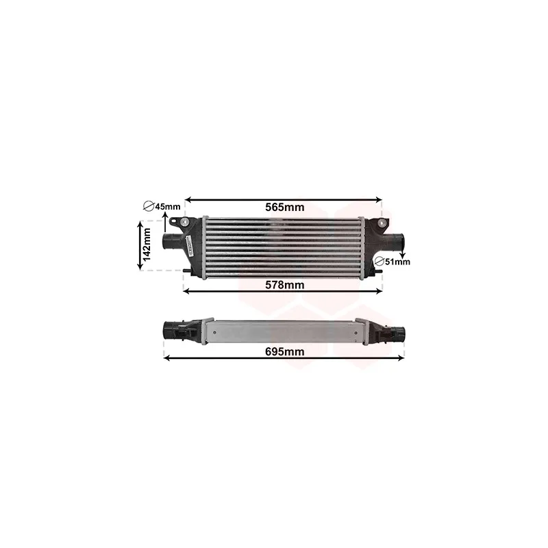Intercooler, échangeur VAN WEZEL 52014701