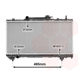 Radiateur, refroidissement du moteur VAN WEZEL 53002141