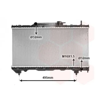 Radiateur, refroidissement du moteur VAN WEZEL 53002163