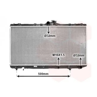 Radiateur, refroidissement du moteur VAN WEZEL 53002181