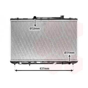 Radiateur, refroidissement du moteur VAN WEZEL 53002186