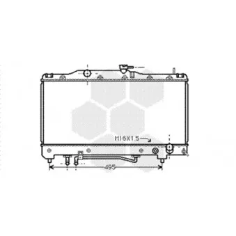 Radiateur, refroidissement du moteur VAN WEZEL 53002205