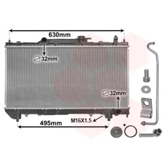 Radiateur, refroidissement du moteur VAN WEZEL 53002240