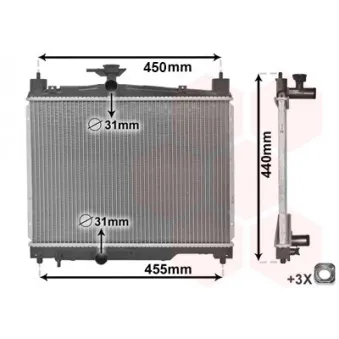 Radiateur, refroidissement du moteur VAN WEZEL 53002251