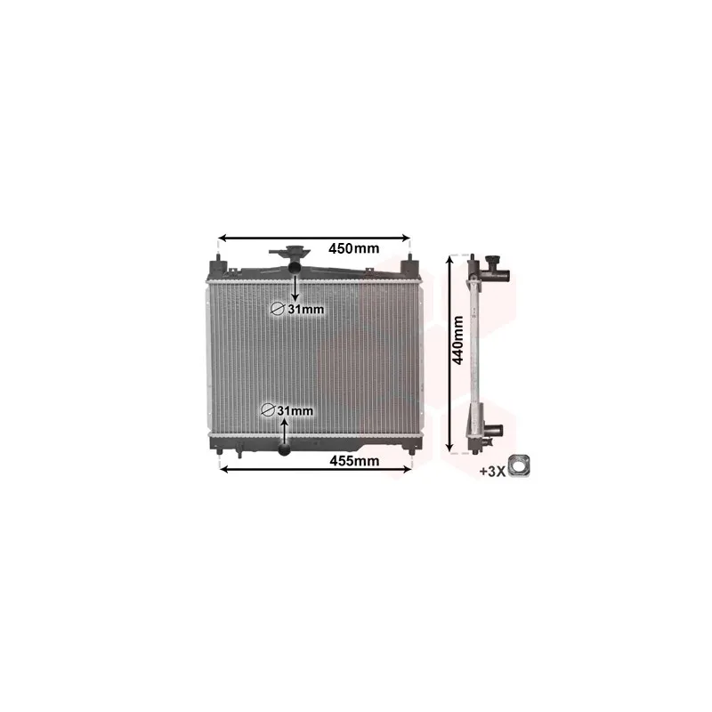Radiateur, refroidissement du moteur VAN WEZEL 53002251