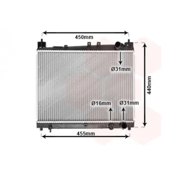 Radiateur, refroidissement du moteur VAN WEZEL 53002258