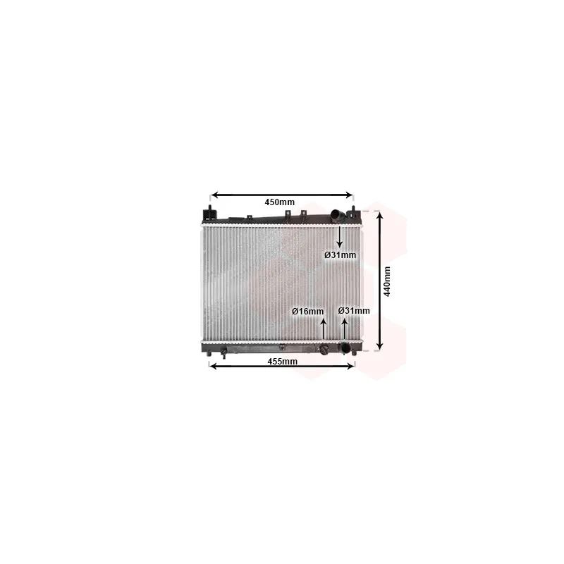Radiateur, refroidissement du moteur VAN WEZEL 53002258