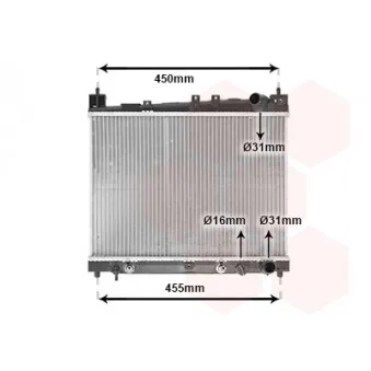 Radiateur, refroidissement du moteur VAN WEZEL 53002259