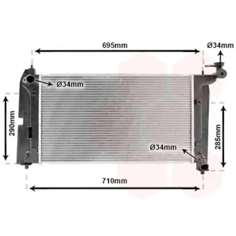 Radiateur, refroidissement du moteur VAN WEZEL 53002289