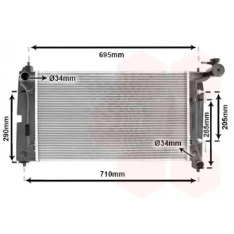 Radiateur, refroidissement du moteur VAN WEZEL 53002290