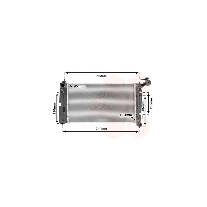 Radiateur, refroidissement du moteur VAN WEZEL 53002290