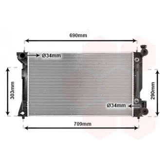 Radiateur, refroidissement du moteur VAN WEZEL 53002293
