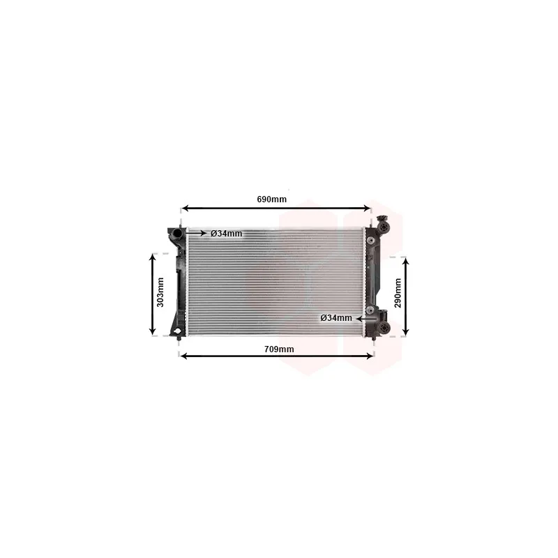 Radiateur, refroidissement du moteur VAN WEZEL 53002293