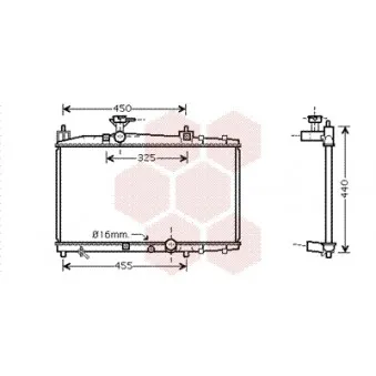 Radiateur, refroidissement du moteur VAN WEZEL 53002317