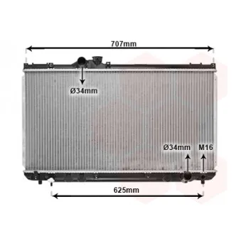 Radiateur, refroidissement du moteur VAN WEZEL 53002321