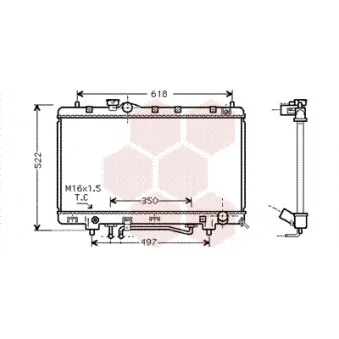 Radiateur, refroidissement du moteur VAN WEZEL 53002330