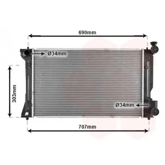 Radiateur, refroidissement du moteur VAN WEZEL 53002333