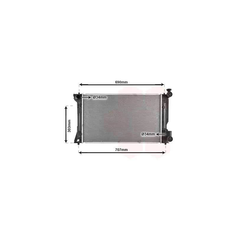 Radiateur, refroidissement du moteur VAN WEZEL 53002333