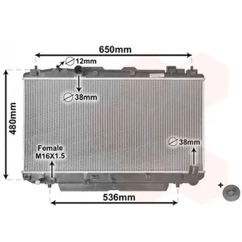 Radiateur, refroidissement du moteur VAN WEZEL 53002348
