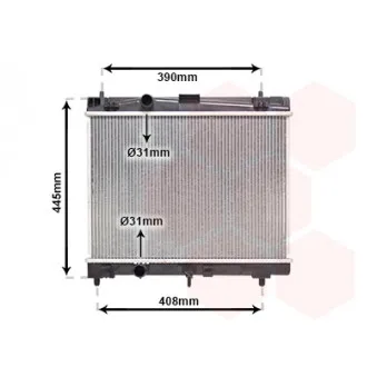 Radiateur, refroidissement du moteur VAN WEZEL 53002357