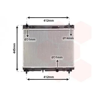Radiateur, refroidissement du moteur VAN WEZEL 53002358