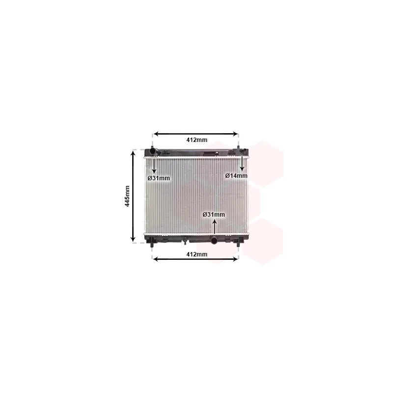 Radiateur, refroidissement du moteur VAN WEZEL 53002358