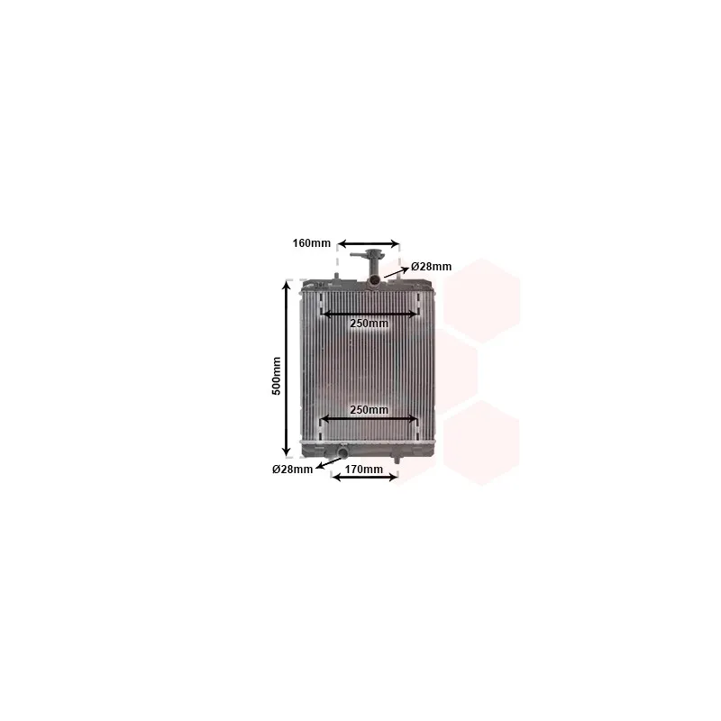 Radiateur, refroidissement du moteur VAN WEZEL 53002360