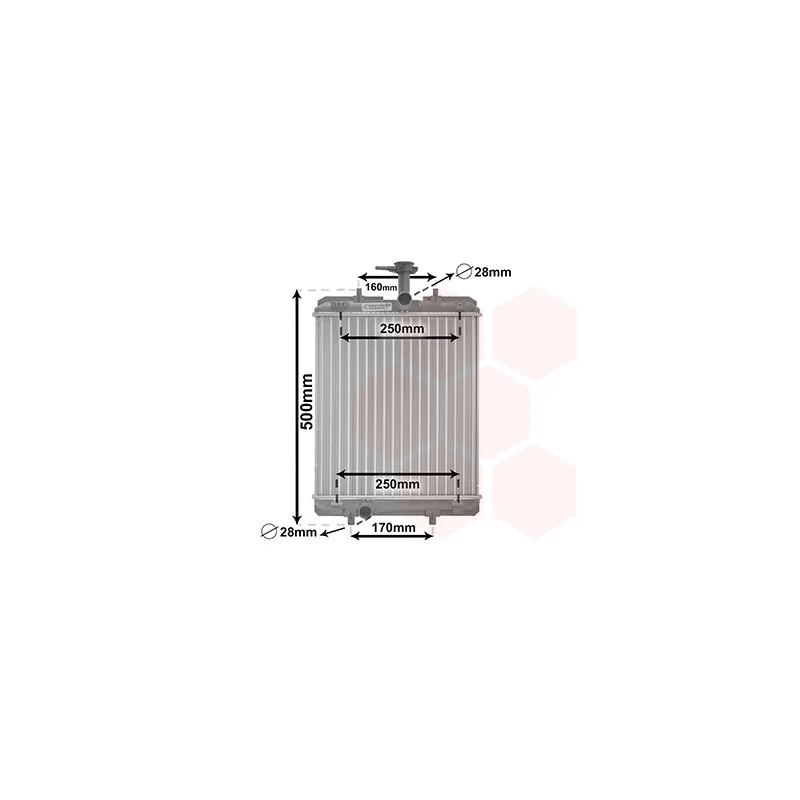 Radiateur, refroidissement du moteur VAN WEZEL 53002363