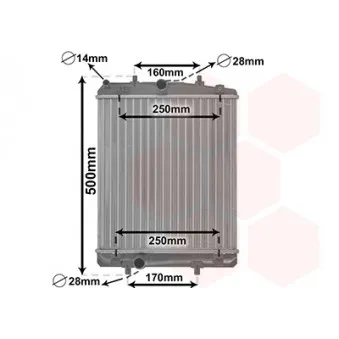 Radiateur, refroidissement du moteur VAN WEZEL 53002364