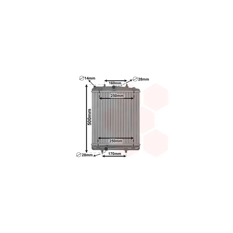 Radiateur, refroidissement du moteur VAN WEZEL 53002364