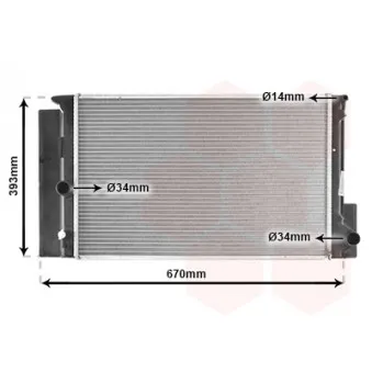 Radiateur, refroidissement du moteur VAN WEZEL 53002397