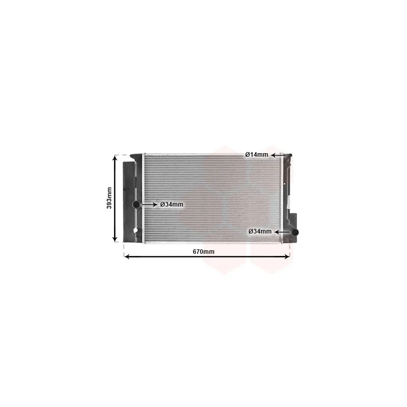 Radiateur, refroidissement du moteur VAN WEZEL 53002397