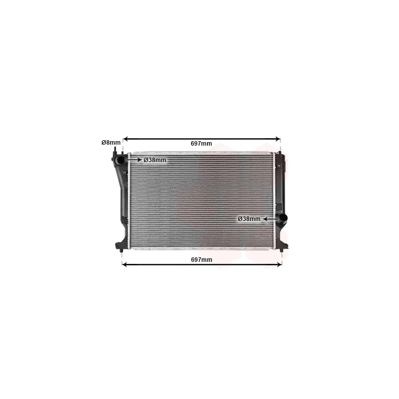 Radiateur, refroidissement du moteur VAN WEZEL 53002398