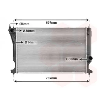Radiateur, refroidissement du moteur VAN WEZEL 53002399