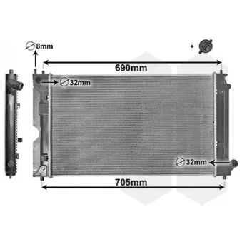 Radiateur, refroidissement du moteur VAN WEZEL 53002403