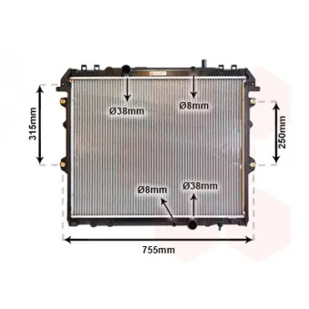 Radiateur, refroidissement du moteur VAN WEZEL 53002432
