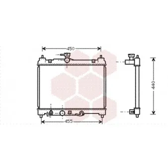 Radiateur, refroidissement du moteur VAN WEZEL 53002459