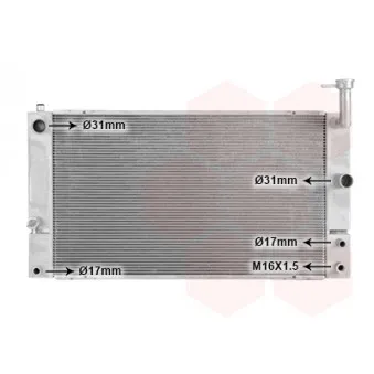 Radiateur, refroidissement du moteur VAN WEZEL 53002494