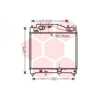 Radiateur, refroidissement du moteur VAN WEZEL 53002501