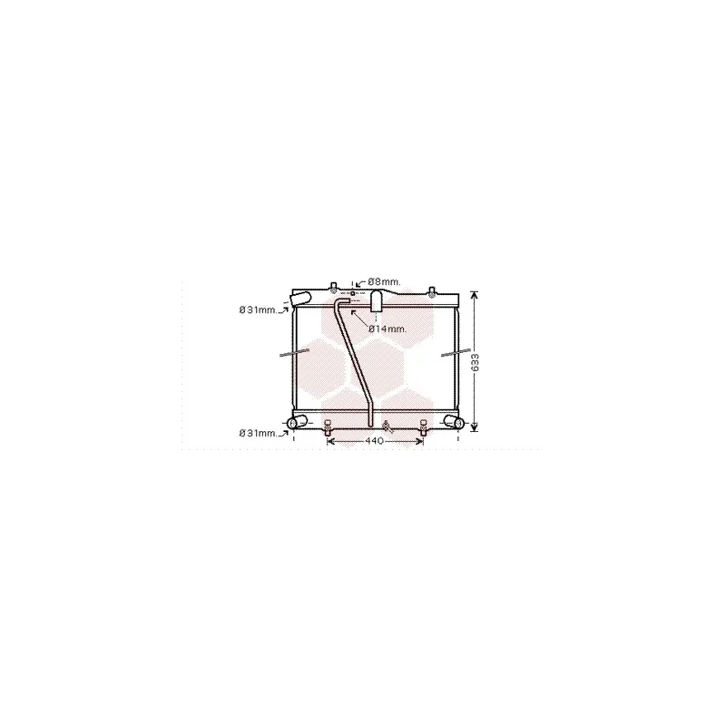Radiateur, refroidissement du moteur VAN WEZEL 53002601